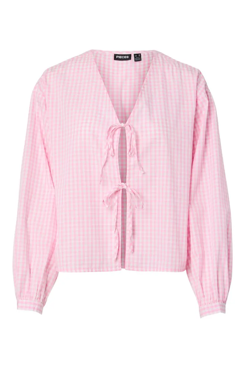 Pieces - Pcbibby Ls Binding Top - 5008819 Prism Pink Cloud Dancer