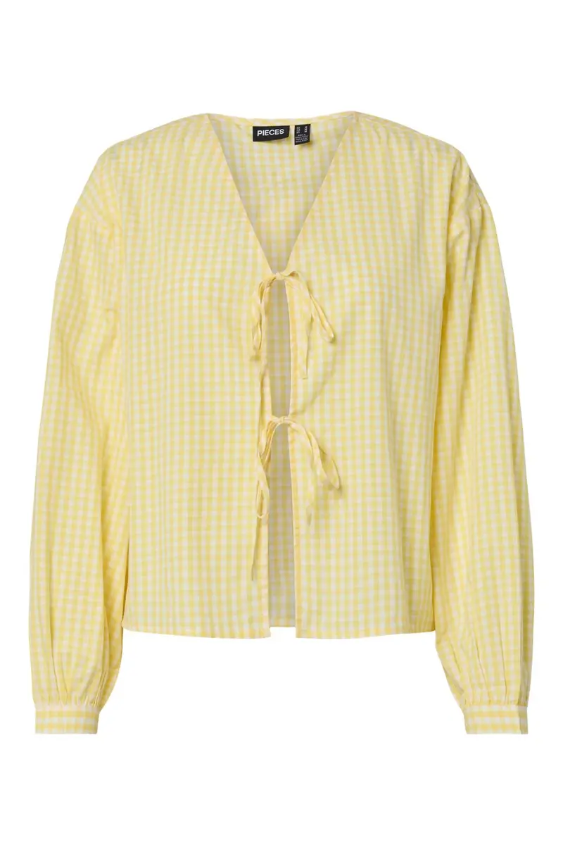 Pieces - Pcbibby Ls Binding Top - 5008820 Lemon Drop Cloud Dancer