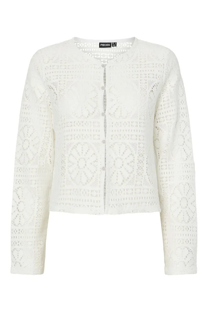 Pieces - Pcbonnie Ls Cardigan - 4938848 Cloud Dancer