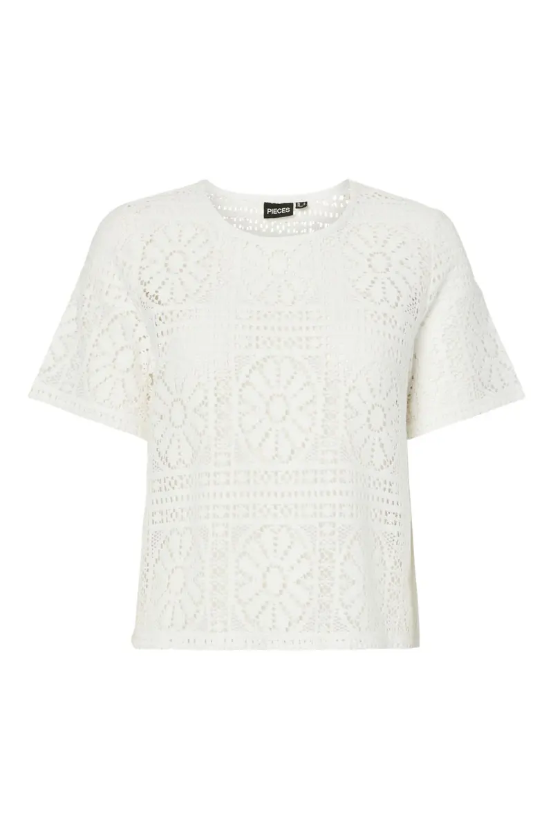 Pieces - Pcbonnie Ss Top - 4938850 Cloud Dancer
