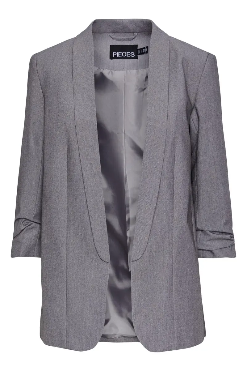 Pieces - Pcbosella 3/4 Blazer - 3423753 Light Grey Melange