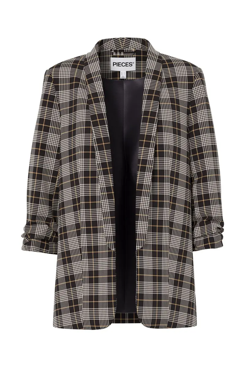 Pieces - Pcbosella 3/4 Printed Blazer - 5050638 Black Onyx Check