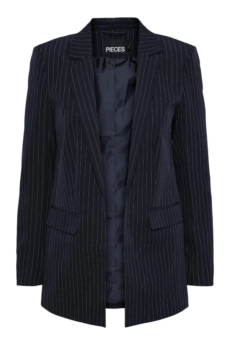 Pieces - Pcbossy Ls Loose Striped Blazer Noos - Sky Captin Pinstripe