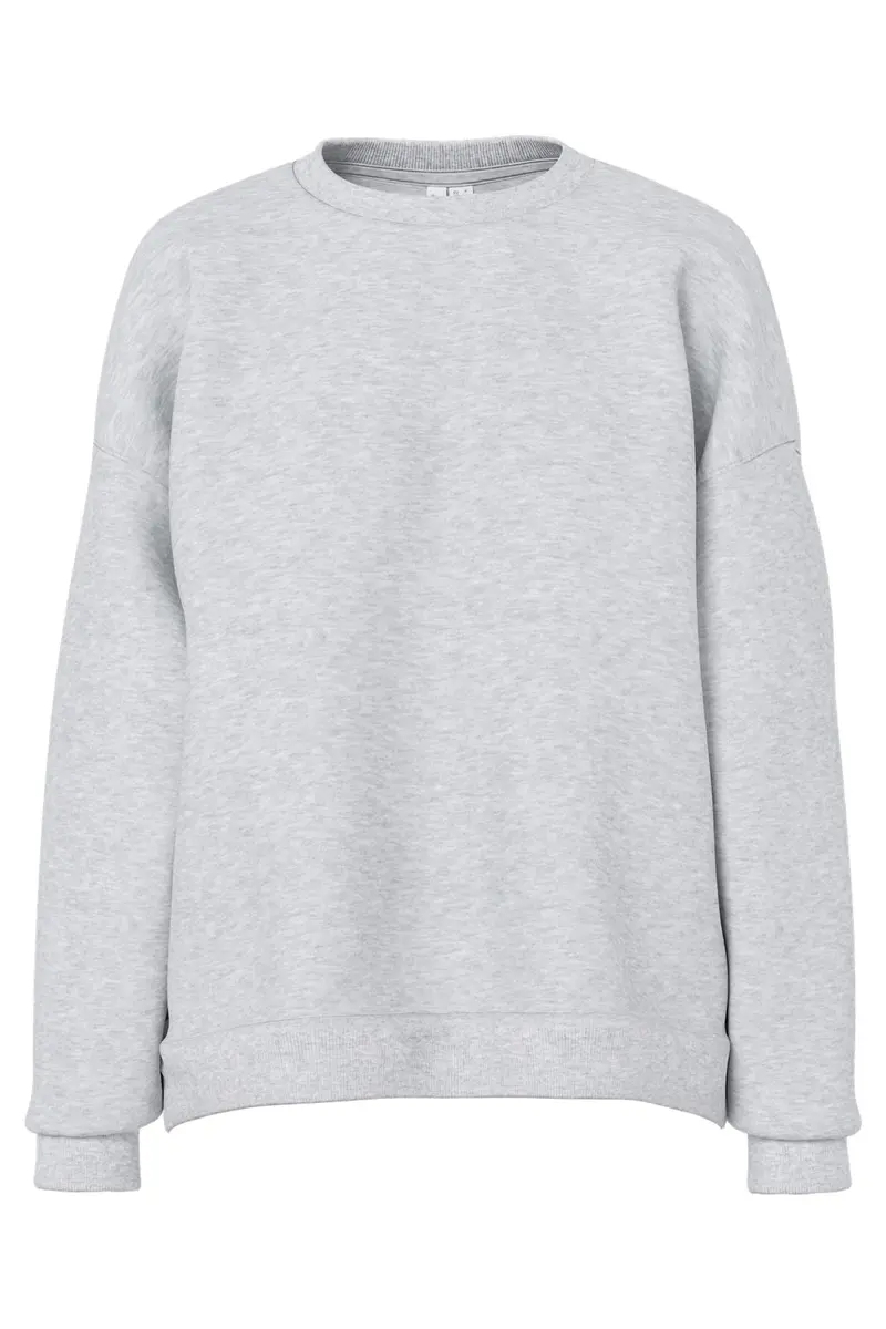 Pieces - Pcchilli Ls Loose Fit Sweat Top - 5102379 Light Grey Melange