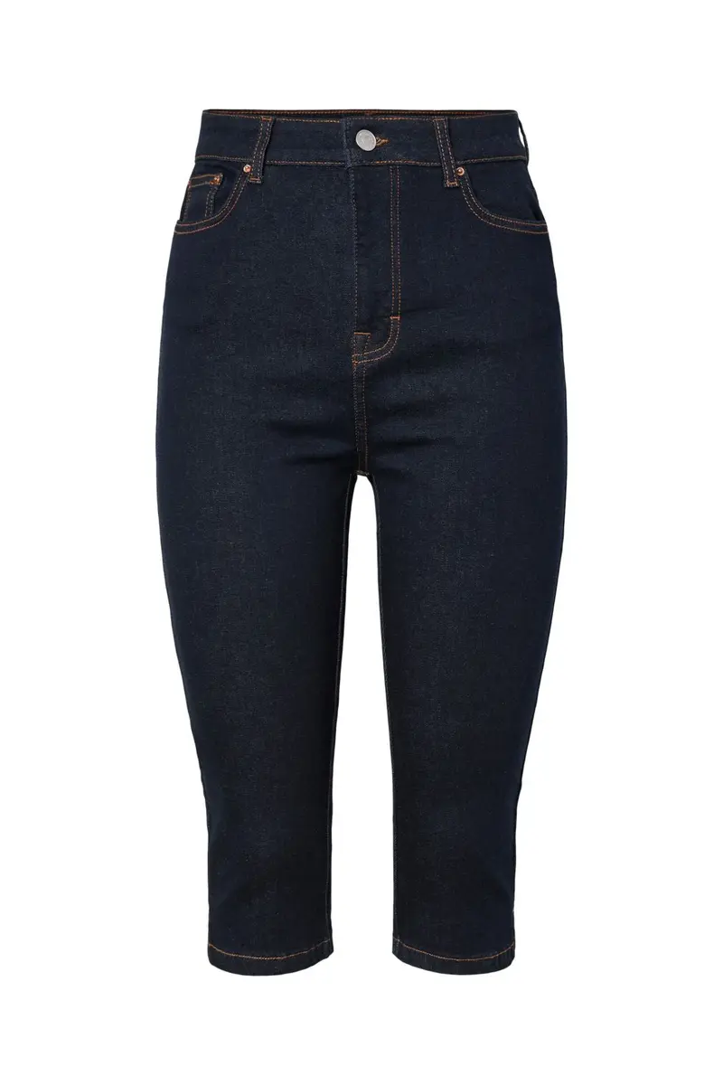 Pieces - Pcdaisy Capri Jeans - 5018627 Dark Blue Denim Rinse