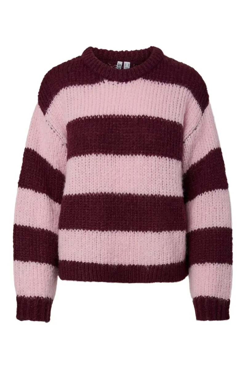 Pieces - Pcdorthea Ls Chunky Knit - 5104861 Winetasting Roseate Spoonbill