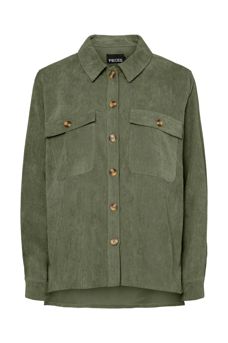 Pieces - Pceffi Ls Corduroy Shirt - 3969495 Olivine