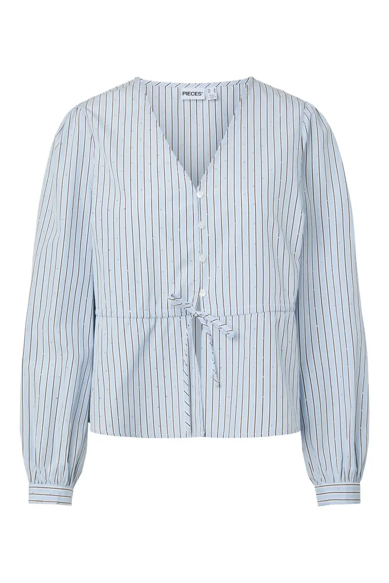 Pieces - Pceverson L/S Top - 5103417 Brunnera Blue Plum Perfect/Cloud Dancer