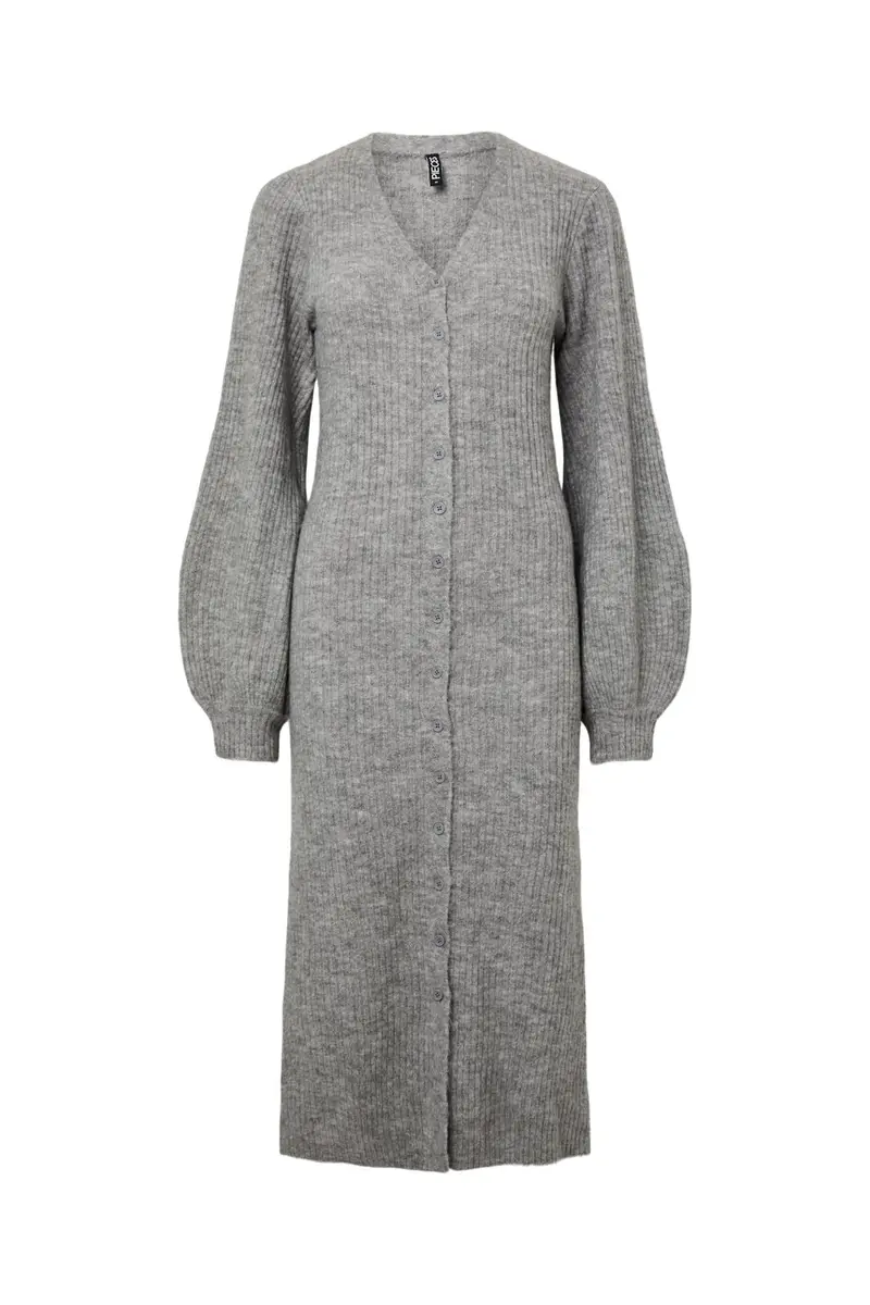 Pieces - Pcfaly Ls Knit Dress - 5120263 Light Grey Melange