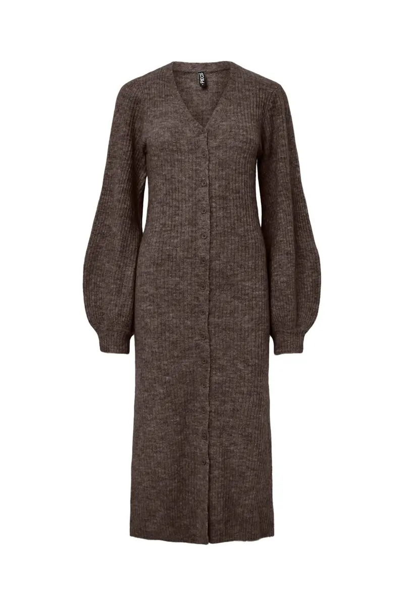 Pieces - Pcfaly Ls Knit Dress - 5120490 Hot Fudge Melange