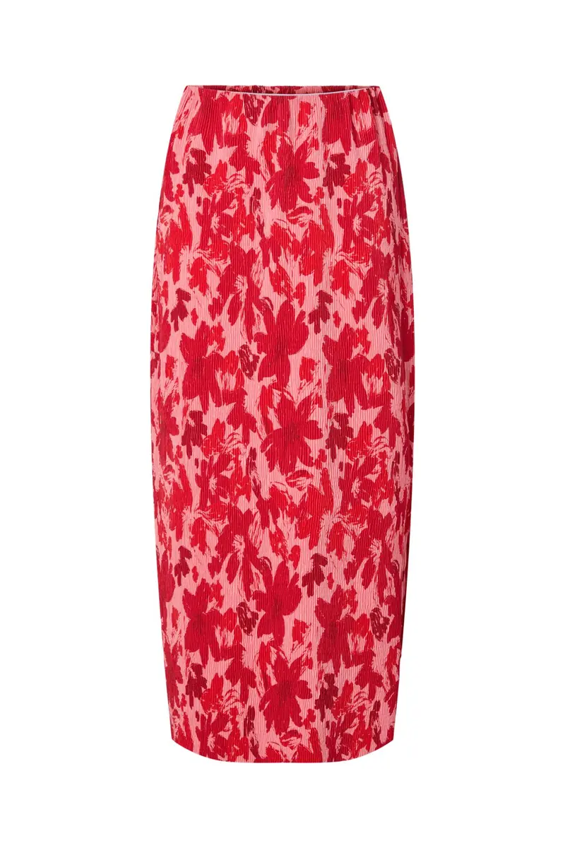 Pieces - Pcflora Ankle Skirt Msa - 4976251 Adrenaline Rush Red Tones Flowers