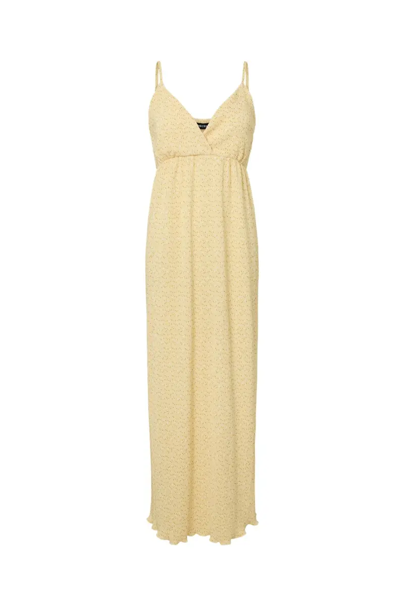 Pieces - Pcflora Sl Strap Dress Msa - 4963662 French Vanilla Small White Flowers