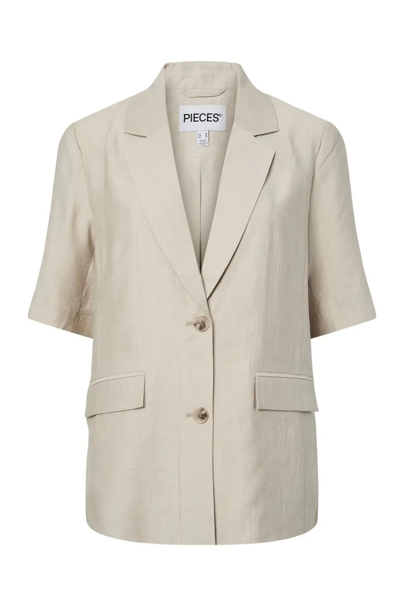 Pieces - Pcgerry 2/4 Sleeve Blazer - 4988621 Silver Lining