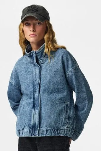Pieces - Pcgrace Funnel Jacket - 5198883 Light Blue Denim