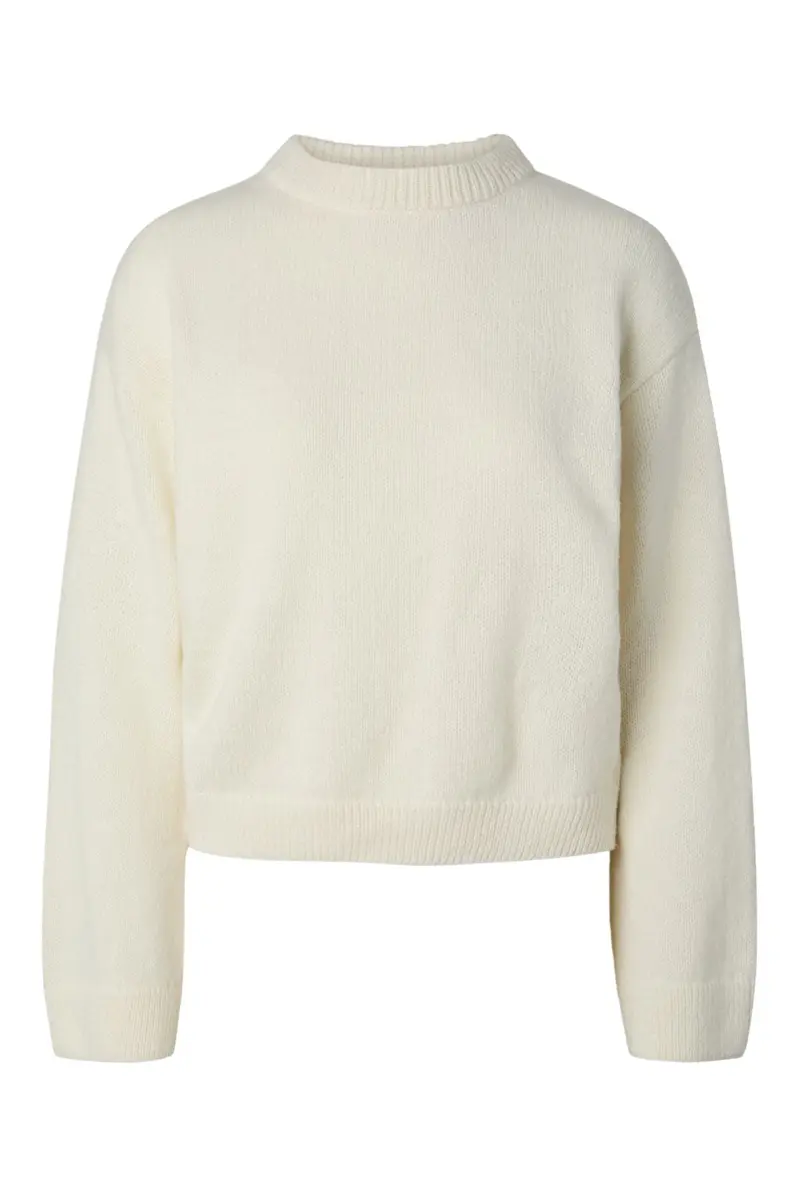 Pieces - Pciva Ls O-Neck Fringes Knit - 5217787 Birch