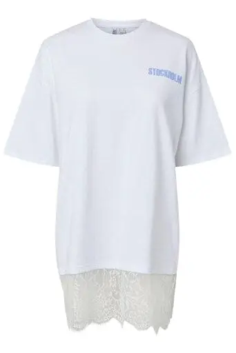 Pieces - Pcjoda Ss Oversized Tee - 5197990 Bright White Stockholm