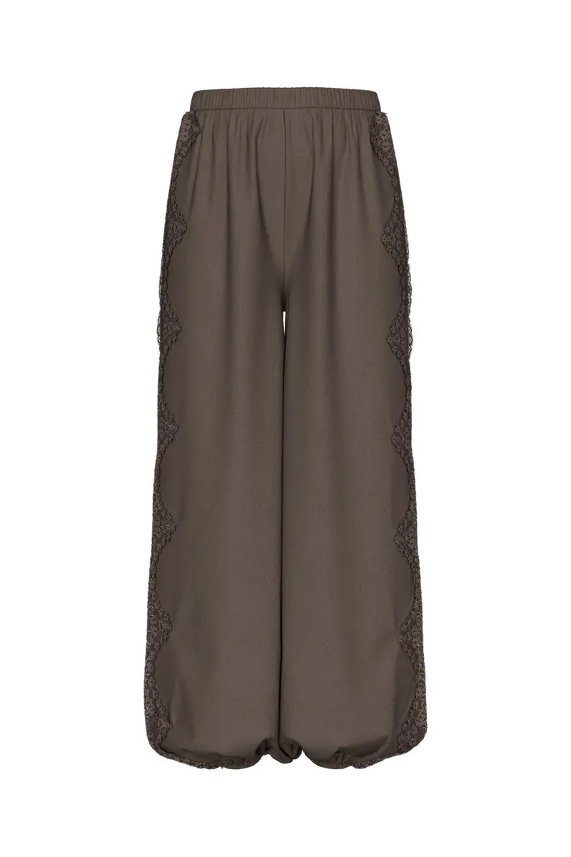 Pieces - Pcjolivia Hwlace Detail Balloon Pant - 5185388 Hot Fudge Hot Fudge Lace