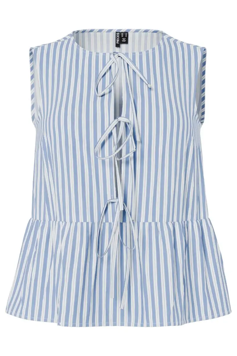 Pieces - Pcjolly Sl Tie Top - 4904306 Hydrangea Bright White