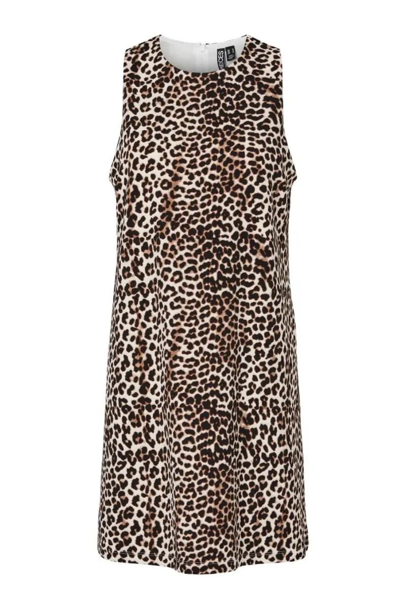 Pieces - Pcjosella Sl O-Neck Short Dress - 4866901 Black Leo