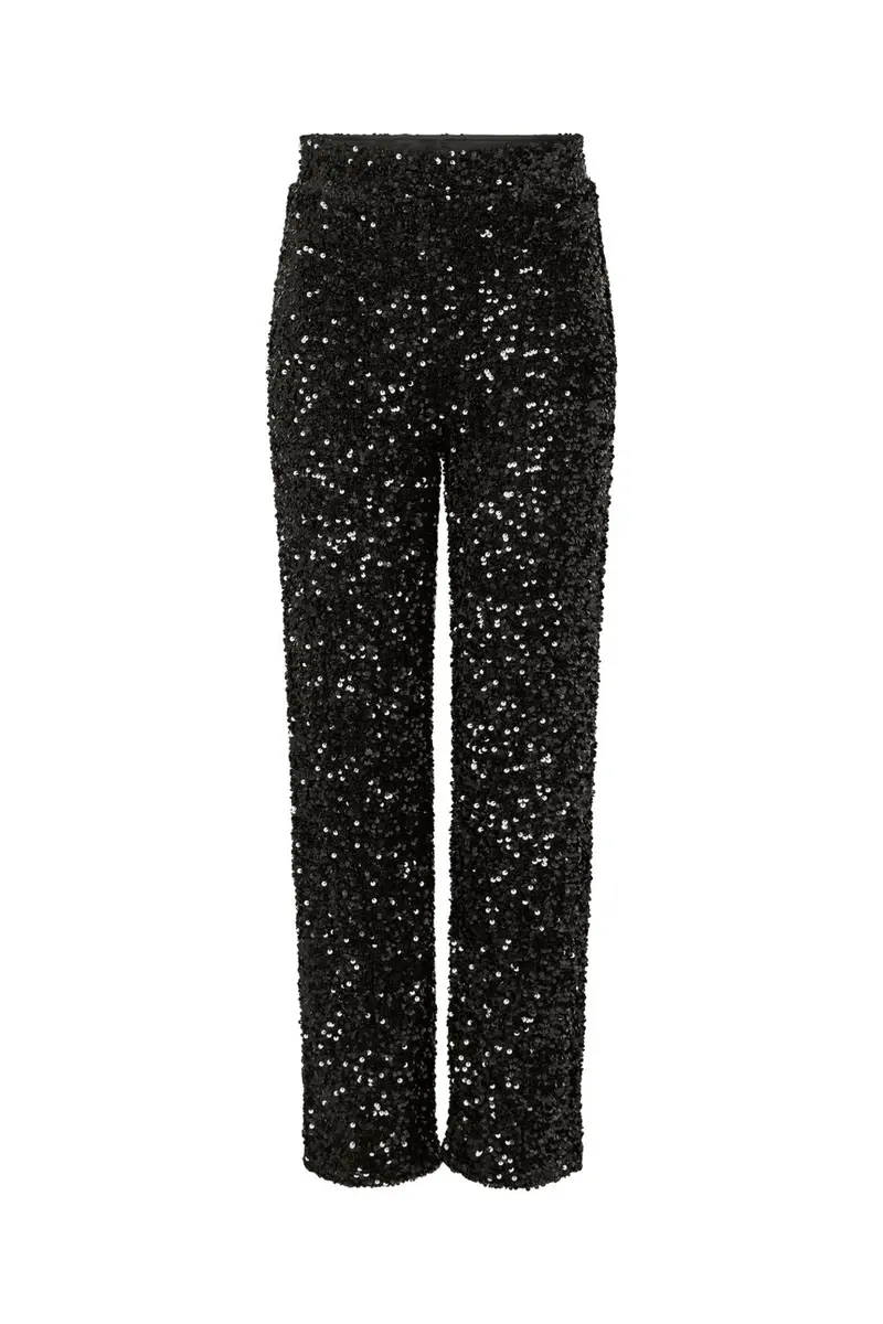 Pieces - Pckammy Wide Pant - 5170235 Black Black Sequins