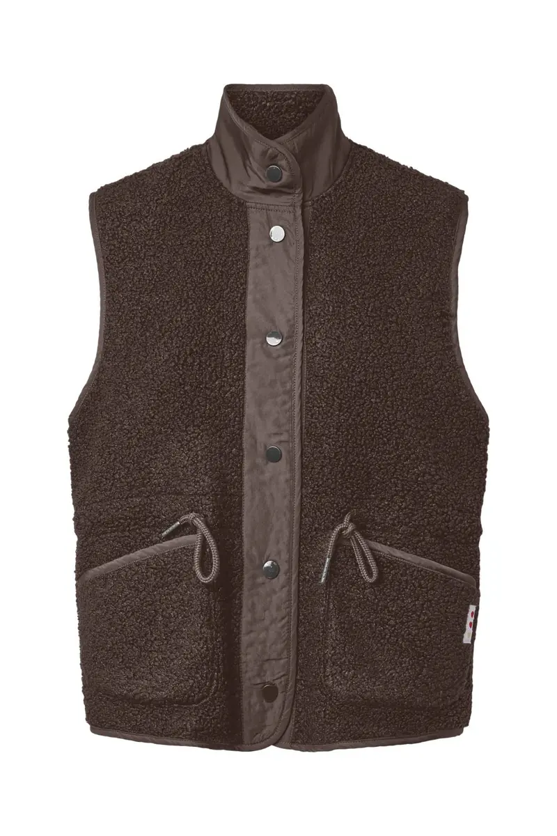 Pieces - Pckatty High Neck Vest - 5196985 Hot Fudge