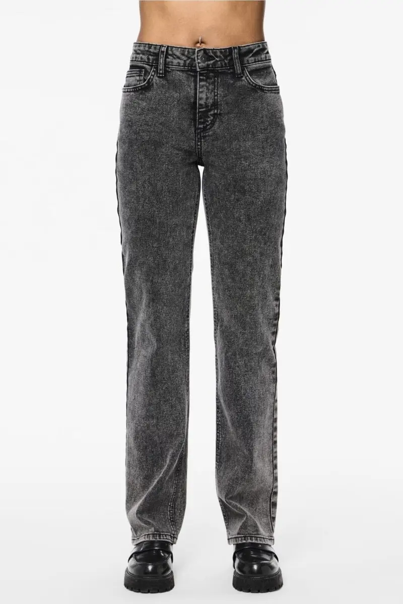 Pieces - Pckelly Straight Jeans Dg202 - 4542238 Dark Grey Denim