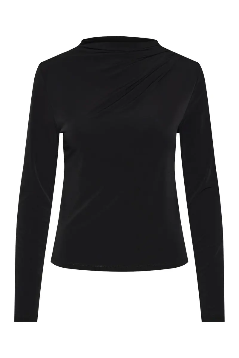 Pieces - Pcmadison Ls Draped Top - 4614503 Black