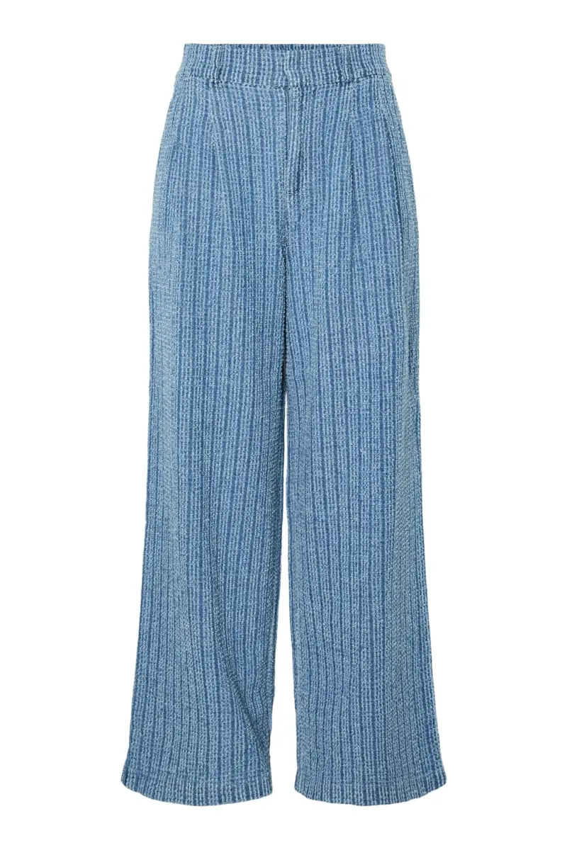 Pieces - Pcmalba Wide Denim Pants - 4847944 Medium Blue Denim Washed