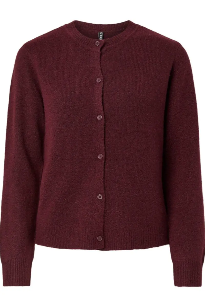 Pieces - Pcmalou Ls Knit Cardigan - 4864698 Tawny Port Melange