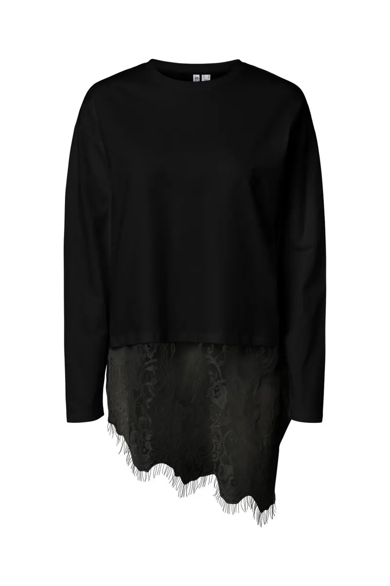 Pieces - Pcmave Ls Lace Top - 5205150 Black
