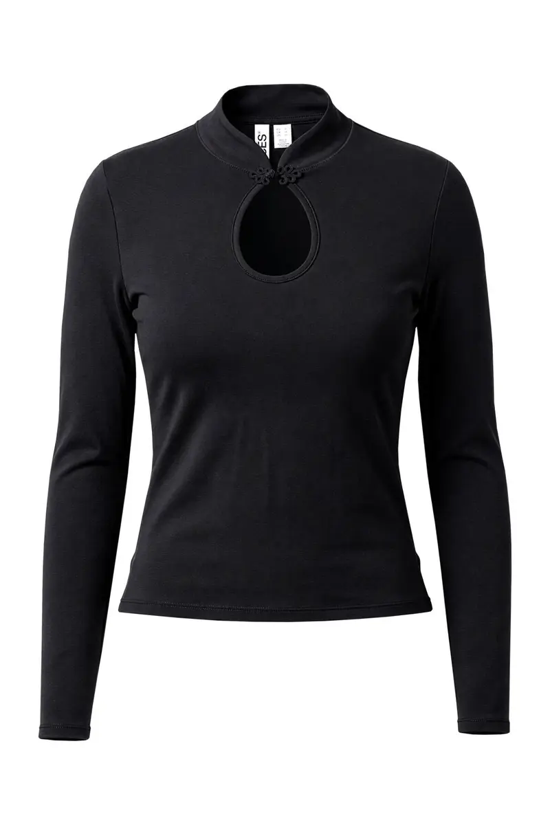 Pieces - Pcmelly Ls Keyhole Top - 5262541 Black