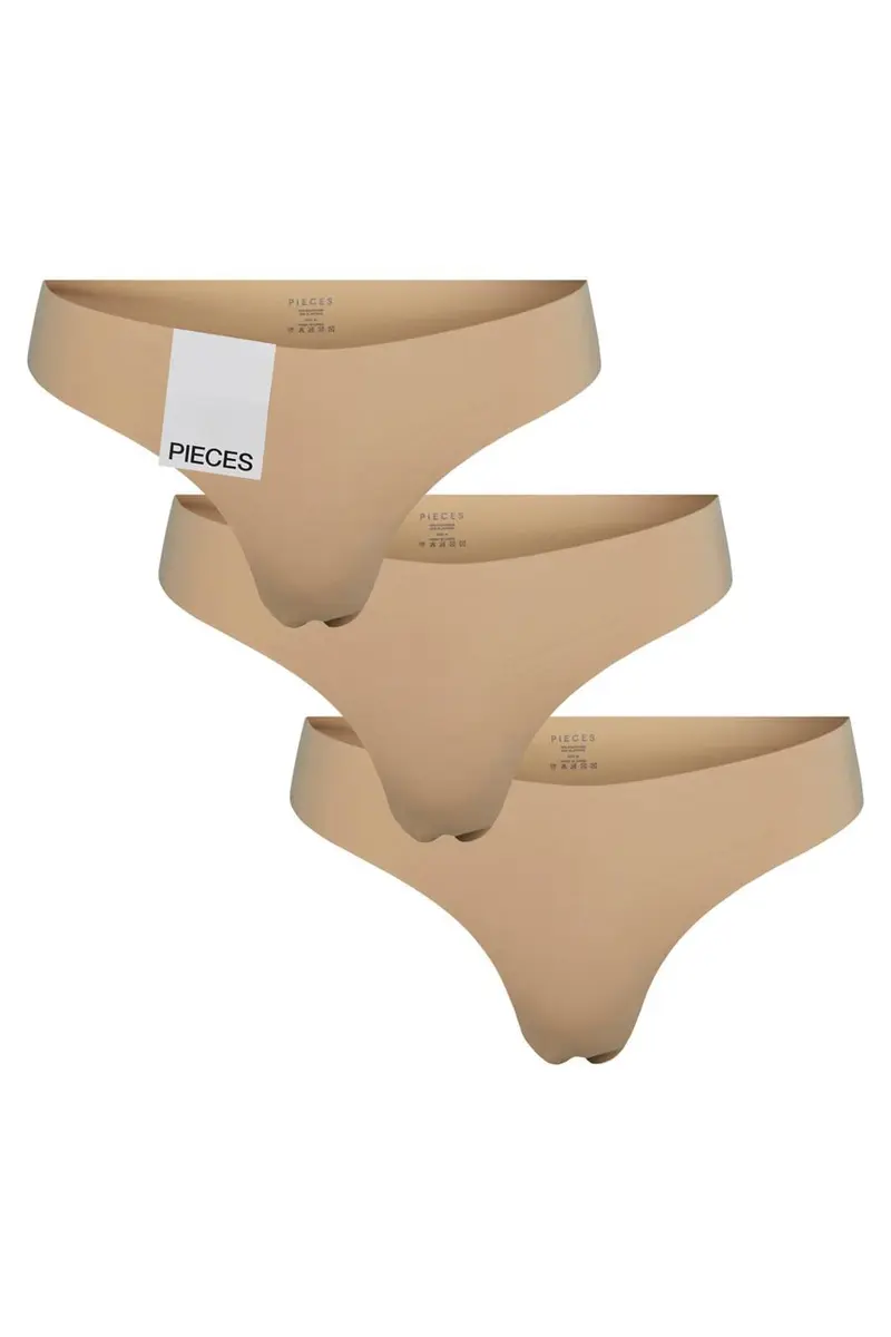 Pieces - Pcnamee Thong 3-Pack - 4297737 Nude 3