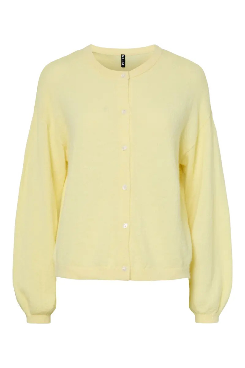 Pieces - Pcnaomi Ls O-Neck Knit Cardigan - 4897828 French Vanilla Melange