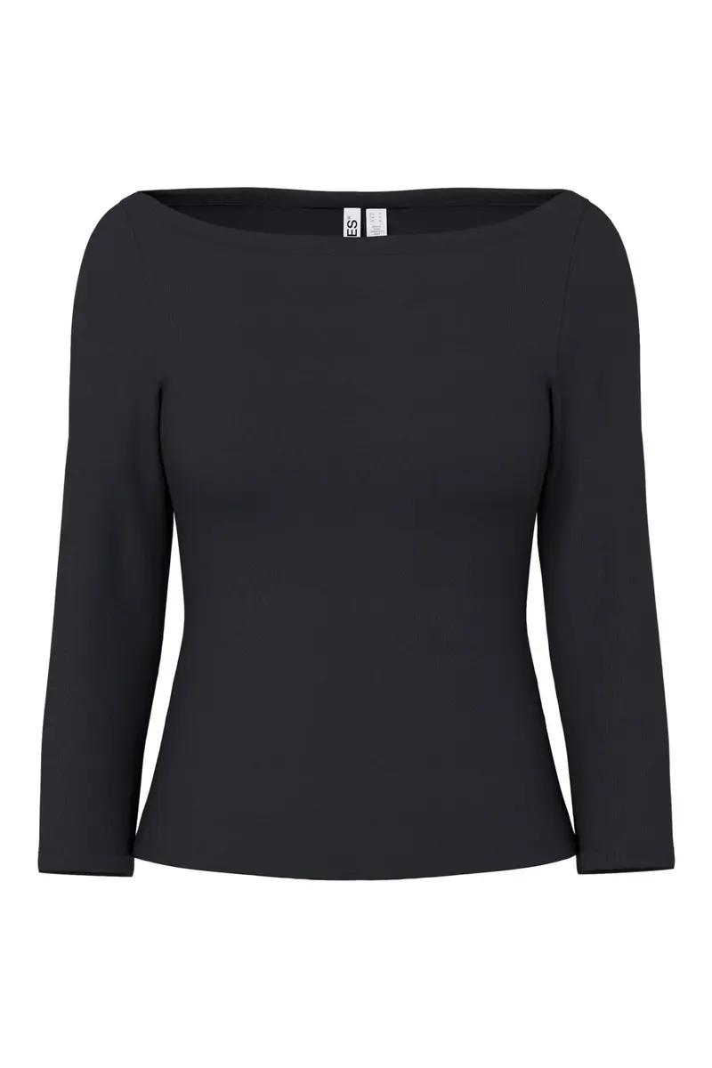 Pieces - Pcphoebe 3/4 Boatneck Top - 5083331 Black