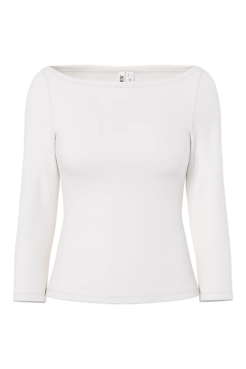 Pieces - Pcphoebe 3/4 Boatneck Top - 5083332 Cloud Dancer