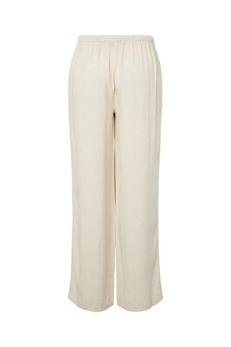 Pieces - Pcpia Lw Tie Pants - 5061113 Birch Melange