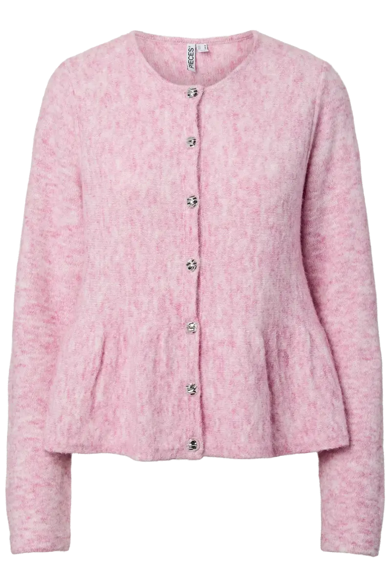 Pieces - Pcpinge Ls O-Neck Knit Cardigan - 5072103 Roseate Spoonbill