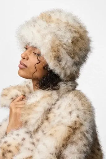 Pieces - Pcplush Fluffy Hat - 5023238 Cloud Dancer Leopard
