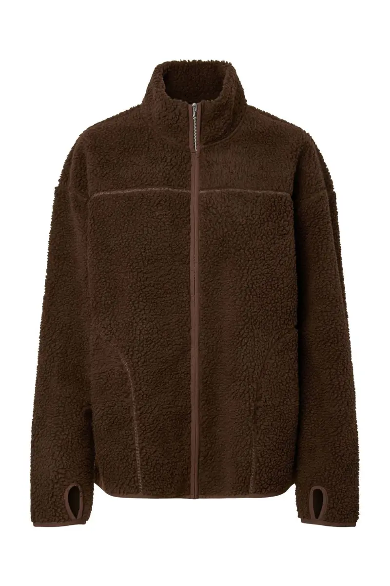 Pieces - Pcsadia Ls Teddy Jacket - 5055022 Hot Fudge