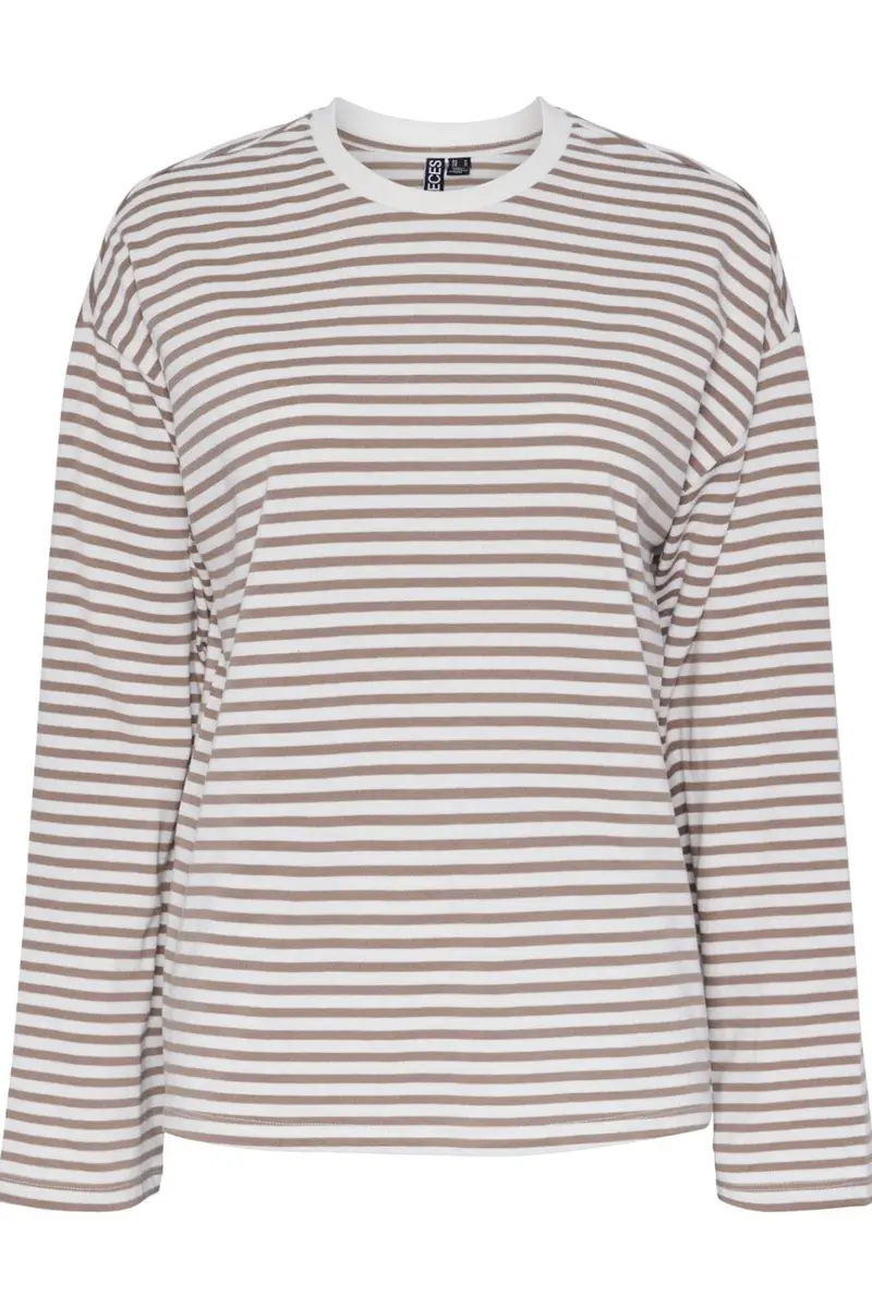 Pieces - Pcsadie Ls Top - 4402429 Cloud Dancer Fossil