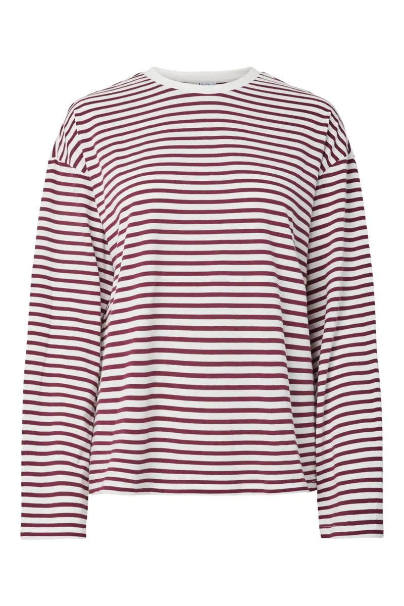 Pieces - Pcsadie Ls Top - 4804150 Cloud Dancer Tawny Port