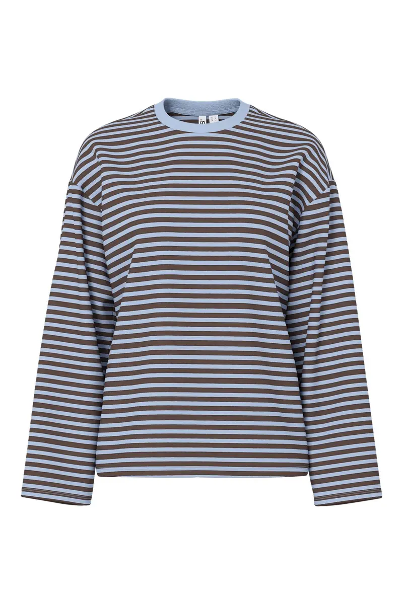 Pieces - Pcsadie Ls Top - 5102354 Cashmere Blue Hot Fudge