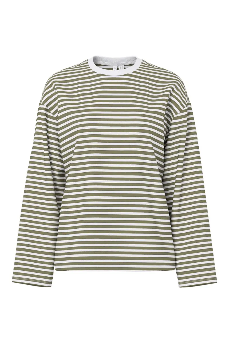 Pieces - Pcsadie Ls Top - 5162820 Bright White Burnt Olive