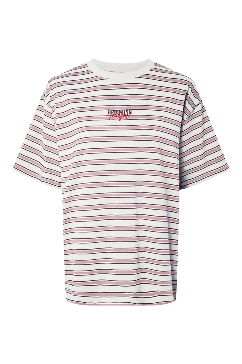 Pieces - Pcsadie Ss Oversized T-Shirt - 5187281 Roseate Spoonbill Brown And Black
