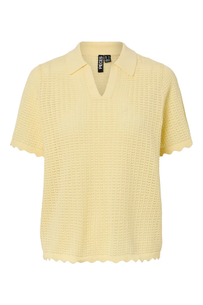 Pieces - Pcscout Ss Polo Knit Msa - 4945905 French Vanilla