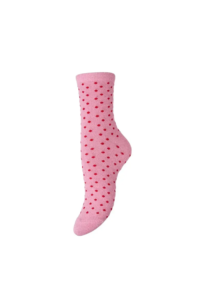 Pieces - Pcsebby Glitter Long Pattern - 5050881 Sea Pink Small Dots In Adrenakine Rush