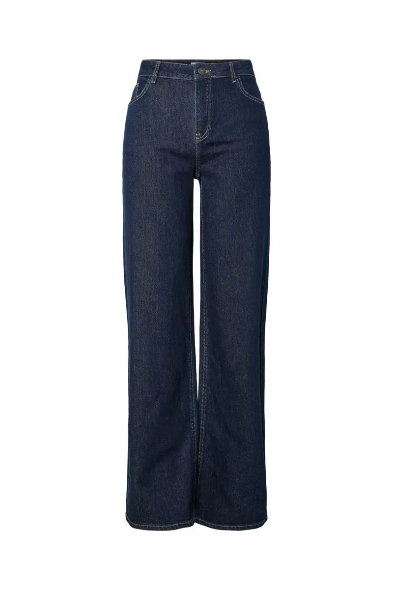 Pieces - Pcsilke Wide Jeans Db - 5039582 Dark Blue Denim