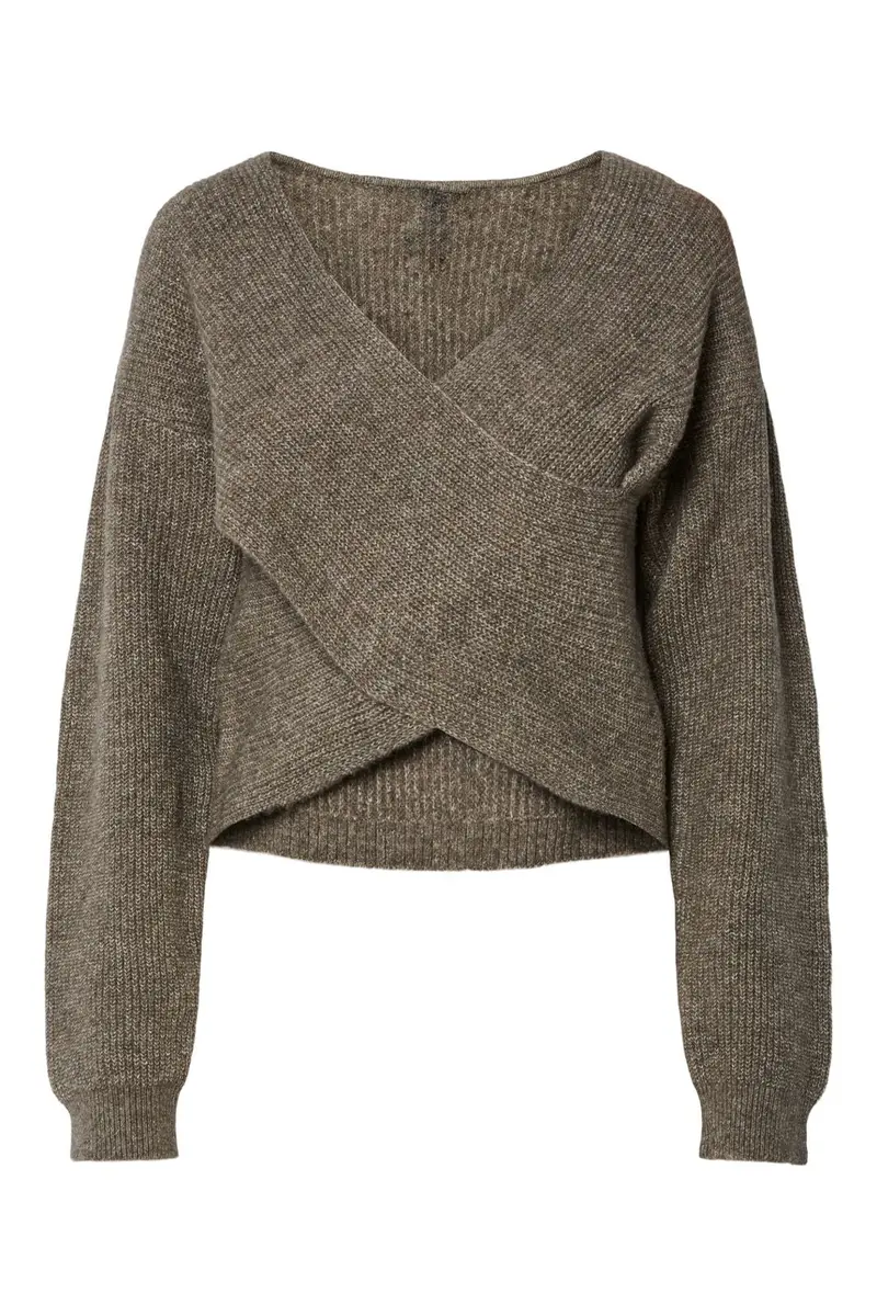 Pieces - Pcsilly Ls Rev Wrap Knit - 4909178 Morel