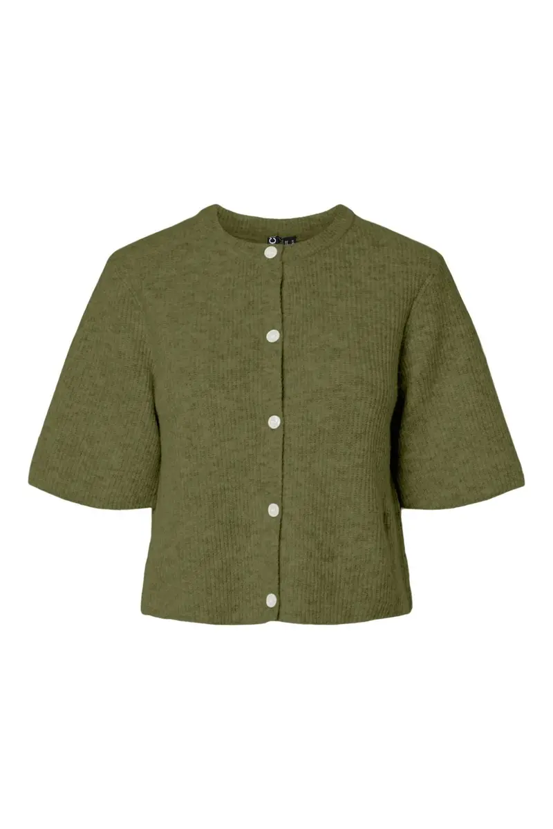 Pieces - Pcsilly Ss O-Neck Knit Cardigan - 4961211 Sphagnum Melange