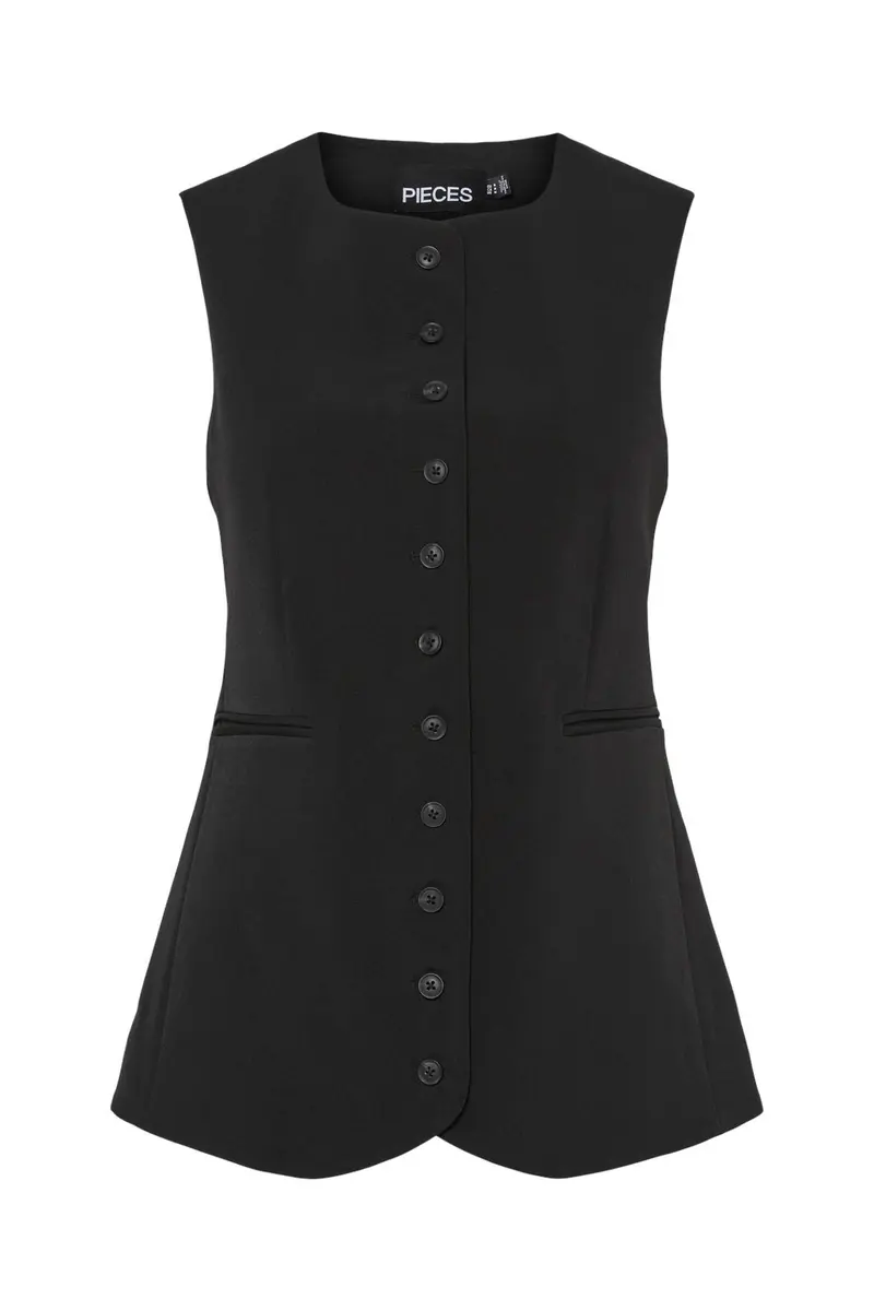 Pieces - Pctempre Long Vest - 4724813 Black